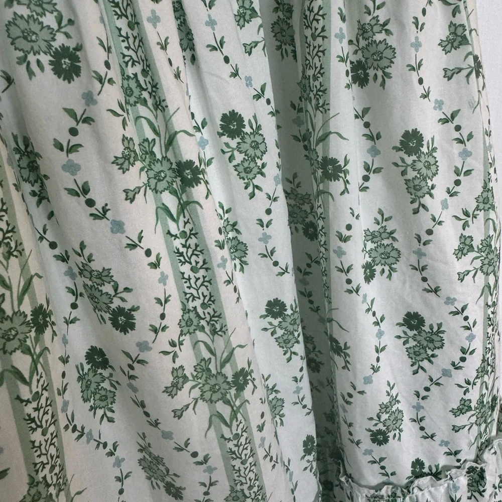 Hill House Ellie Nap Dress Green Vine Stripe Cotton XS nwot - Picture 4 of 4
